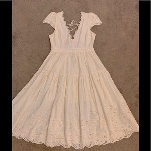 UO WILD DAISY EYELET TIE-BACK MIDI DRESS 🌼